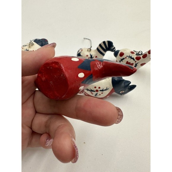 Ceramic Animals Christmas Ornaments Blue Re White Giraffe Bird Zebra Hippo Rhino - Picture 7 of 9